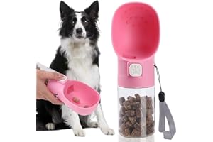 Colorday Handheld Dog Treat Dispenser Built-in Clicker & Treat Pouch, Hand Feeder for Puppy Training Walking Hiking Traveling (6.7 OZ, Pink)