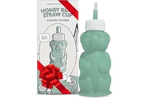 Legendairy Milk Honey Bear Straw Cup Silicone for Babies (Green), 8 oz. Dishwasher Safe, Food Grade Silicone, Honeybear Sippy Cup for Ages 4+ Months