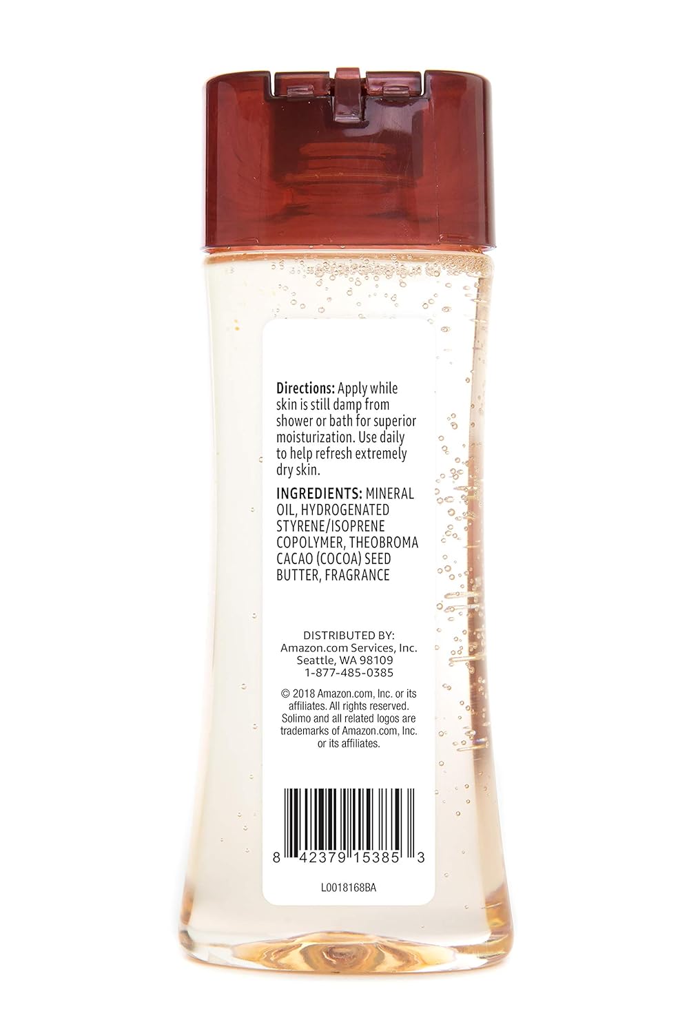  Brand - Solimo Body Oil Gel with Cocoa Butter, Paraben Free, 6.8 Fluid Ounce : Health & Personal Care