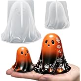 ZQYSING Halloween Ghost Mold, Set of 2 Size Large + Small Ghost Molds | Little Ghost Silicone Molds for Candle, Epoxy Resin Casting, Handmade Soap, Scented Plaster Halloween Craft Gift Home Decor