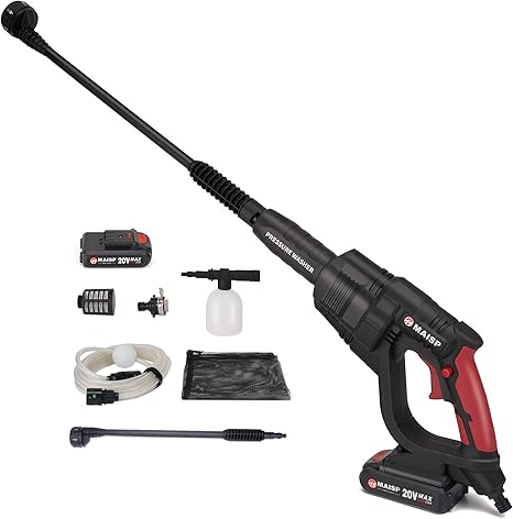 Amazon 年最新モデル コードレス高圧洗浄機 軽量コンパクト パワフル バケツ 水道接続 自吸タイプ スマート収納 省エネ 高速充電 家庭用高圧クリーナー 日本語説明書付 １年保証 洗車 大掃除など Uzz ブラック 高圧洗浄機本体