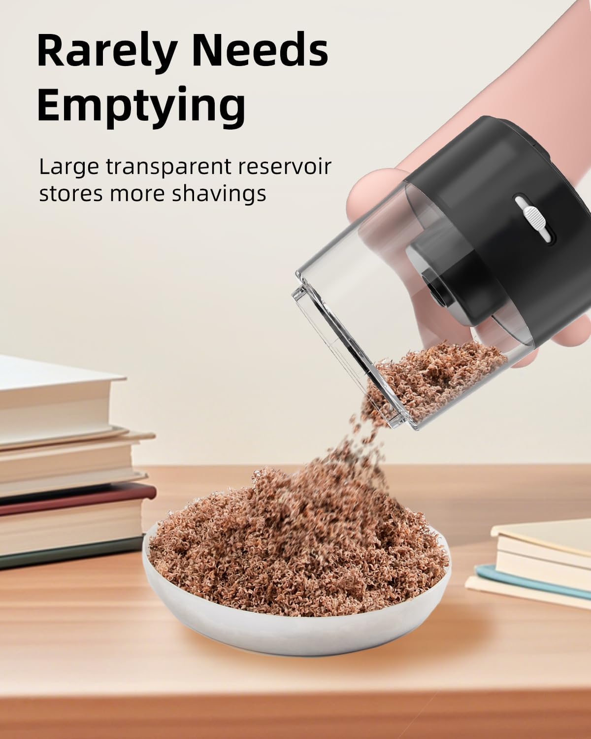 ZMOL Electric Pencil Sharpener for Colored Pencils, Auto Stop,Battery Operated Powered Pencil Sharpener Plug in for Kids 6-8mm No.2/Office/Home/Black