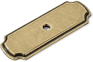 khtumeware 10 Pack Backplate for Cabinet Knobs Burnished Antique Brass Cabinet Hardware Knob Backplate/Back Plate