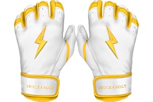 BRUCE BOLT Chrome Series Short Cuff Batting Gloves - Multiple Colors - Adult & Youth Sizes
