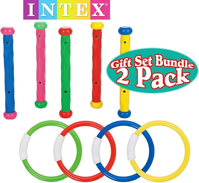 Intex Underwater Swimming/Diving Pool Toy Rings (4 Rings) & Diving