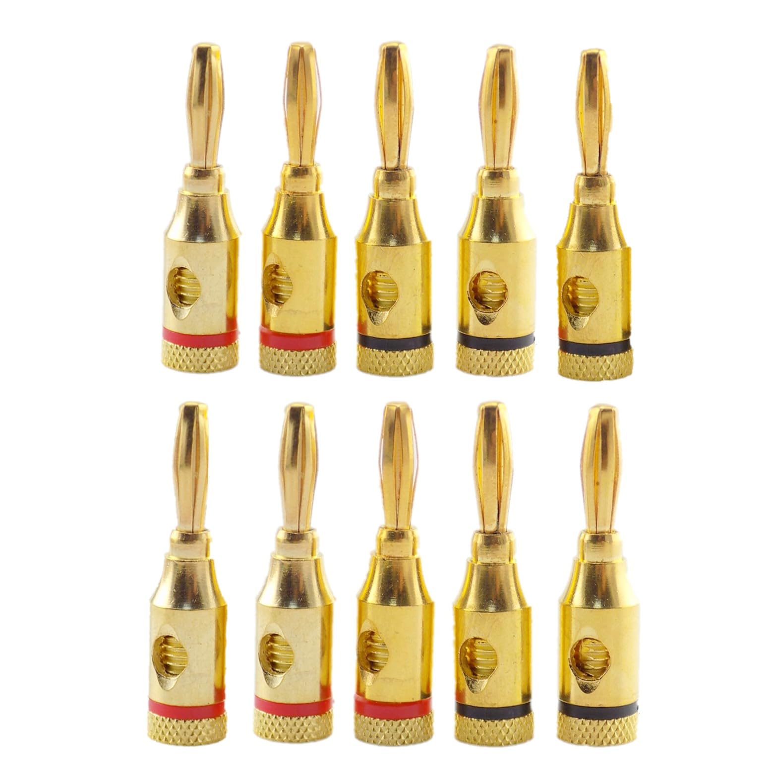 JZK 10 pcs 4mm Plated Audio Speaker Banana Plugs Jack connectors for cabling Musical Audio Home Theater