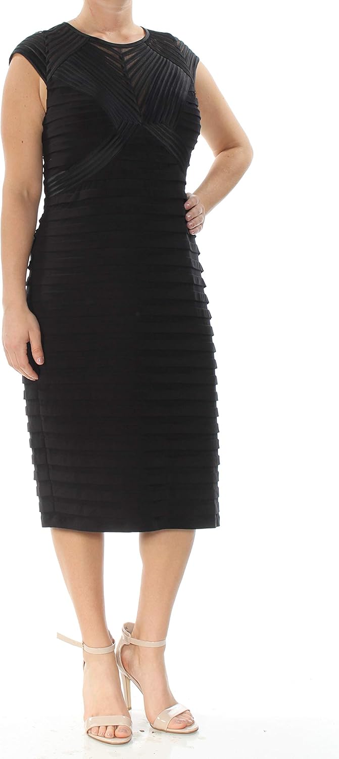 betsy & adam metallic capelet sheath dress