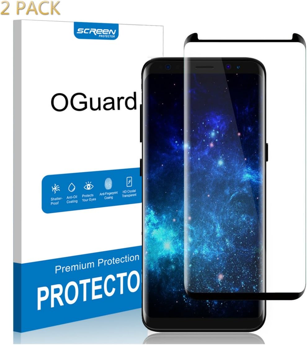 [2 Pack] Galaxy S8 Plus Tempered Glass Screen Protector, OGuard [2 Pack] 98% Coverage [Easy Application] [Case Friendly] Screen Protector fit for Samsung Galaxy S8 Plus