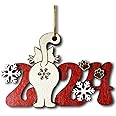 Funny Cat 2024 Wooden Christmas Ornament - Christmas Holiday Cat Decor - 2024 Cat Themed Ornament with Snowflakes - Cat Tree Hanging Ornament - Easily Add A Name with Marker (Not Included)
