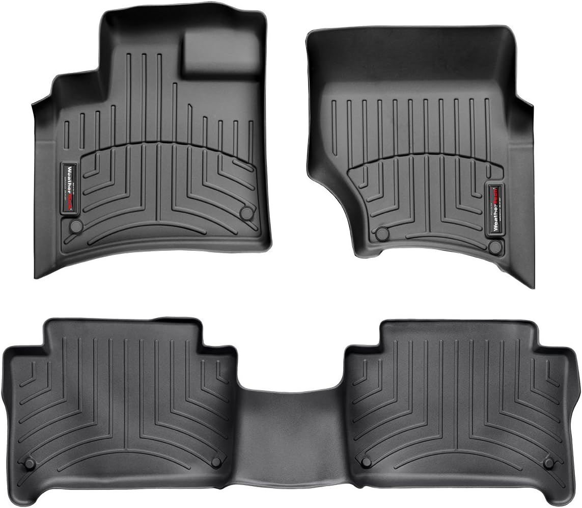 WeatherTech Custom Fit FloorLiners for Audi Q7-1st & 2nd Row (44151-1-2), Black