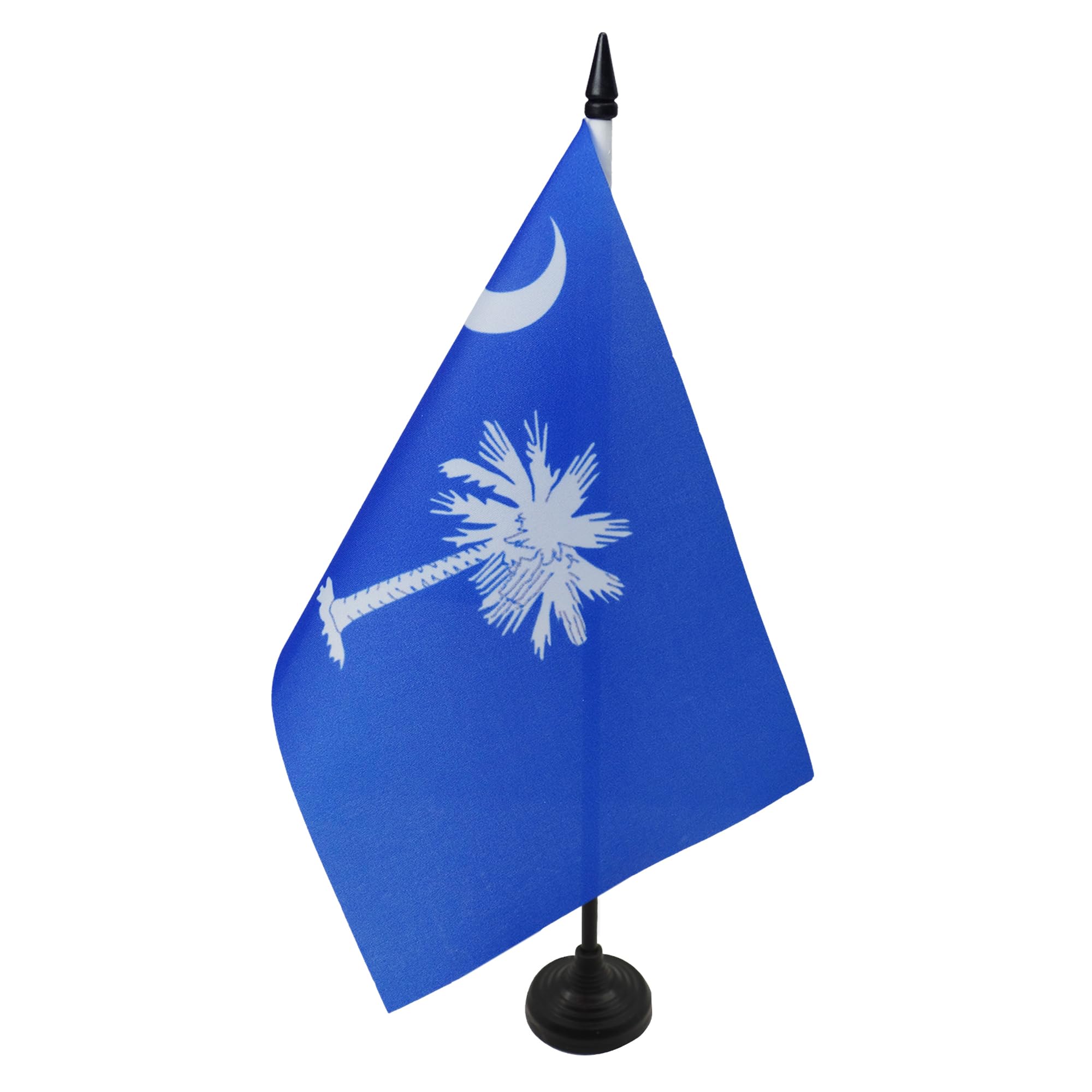 AZ FLAG South Carolina Table Flag 5'' x 8'' - US state of South Carolina Office Decoration 100% Polyester 21 x 14 cm - Mini Desk Flag with Pole and Black Plastic Base