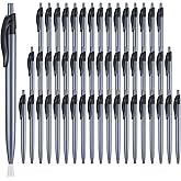 Retractable Black Ballpoint Pen Pack of 50 Black Pens Bulk for Smooth Writing 1.0mm Medium Black Ink Pen, Click pens with Comfort grip, Idea for Journaling, Planner, Note Taking Office School