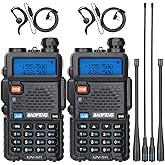 Baofeng UV-5R Ham Radio Long Range UV5R Handheld Dual Band Rechargeable Two Way Radio Walkie Talkies for Adults with Earpiece