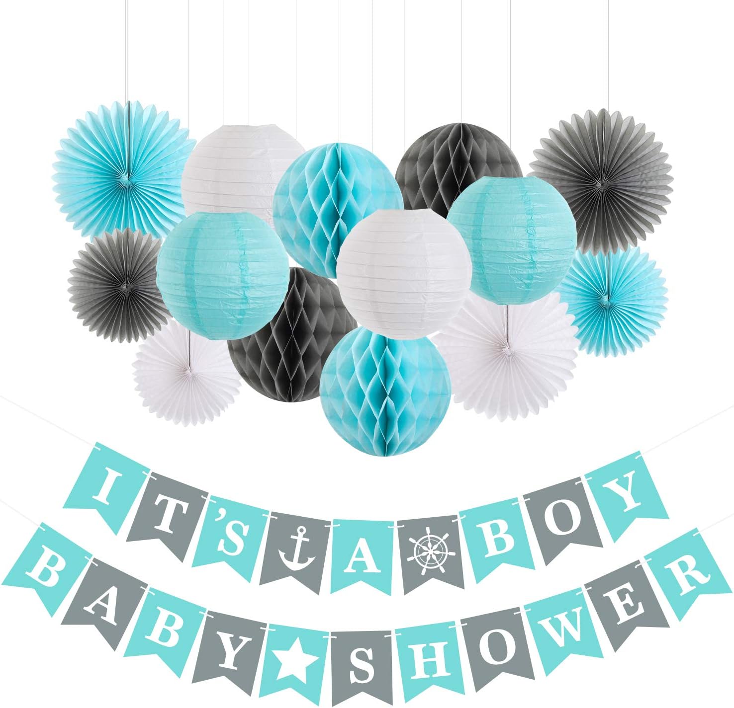 Baby Boy Shower Decorations for Boy | Baby Boy Shower Decorations | Nautical Baby Shower Decorations for Boy | Baby Shower Party Decoration Boys Decor Supplies