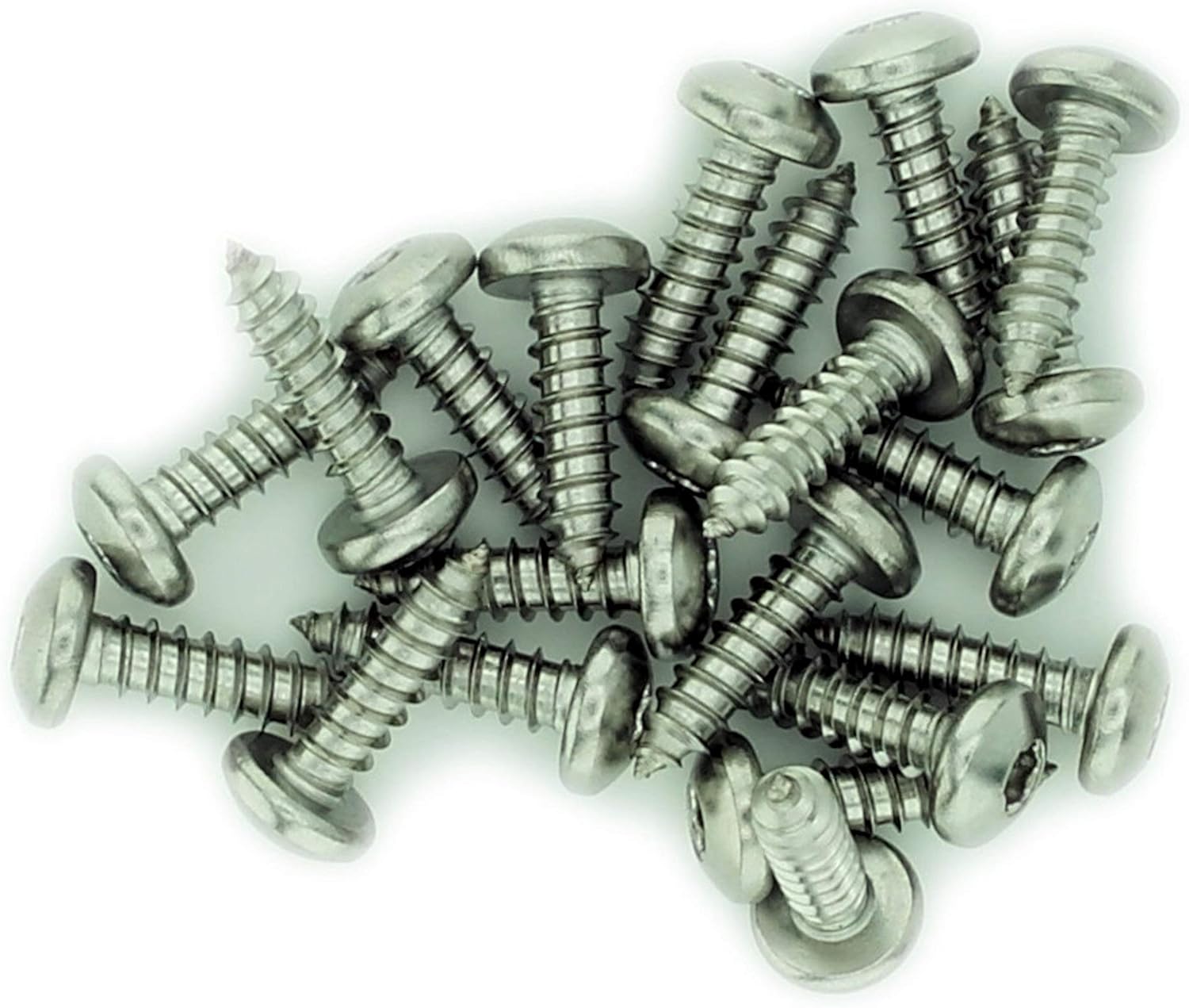 No.8 x 0.375 (4.2mm x 9.5mm) TX Pan Self-Tapping Screw - Stainless Steel (A2) (Pack of 20), Silver, 4.2x9.5 - A2 (20)