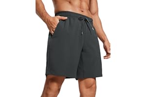 CRZ YOGA Men's Linerless Workout Shorts 7'' - Quick Dry for Running Sports Athletic Gym with Pockets