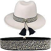 TCOMVEZ Hat Bands for Women Cowboy Hat Band Fedora Western Hat Band Black Golden