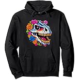 Sugar Skull Tyrannosaurus Rex T-Rex Sugar Skull Day Of Dead Pullover Hoodie