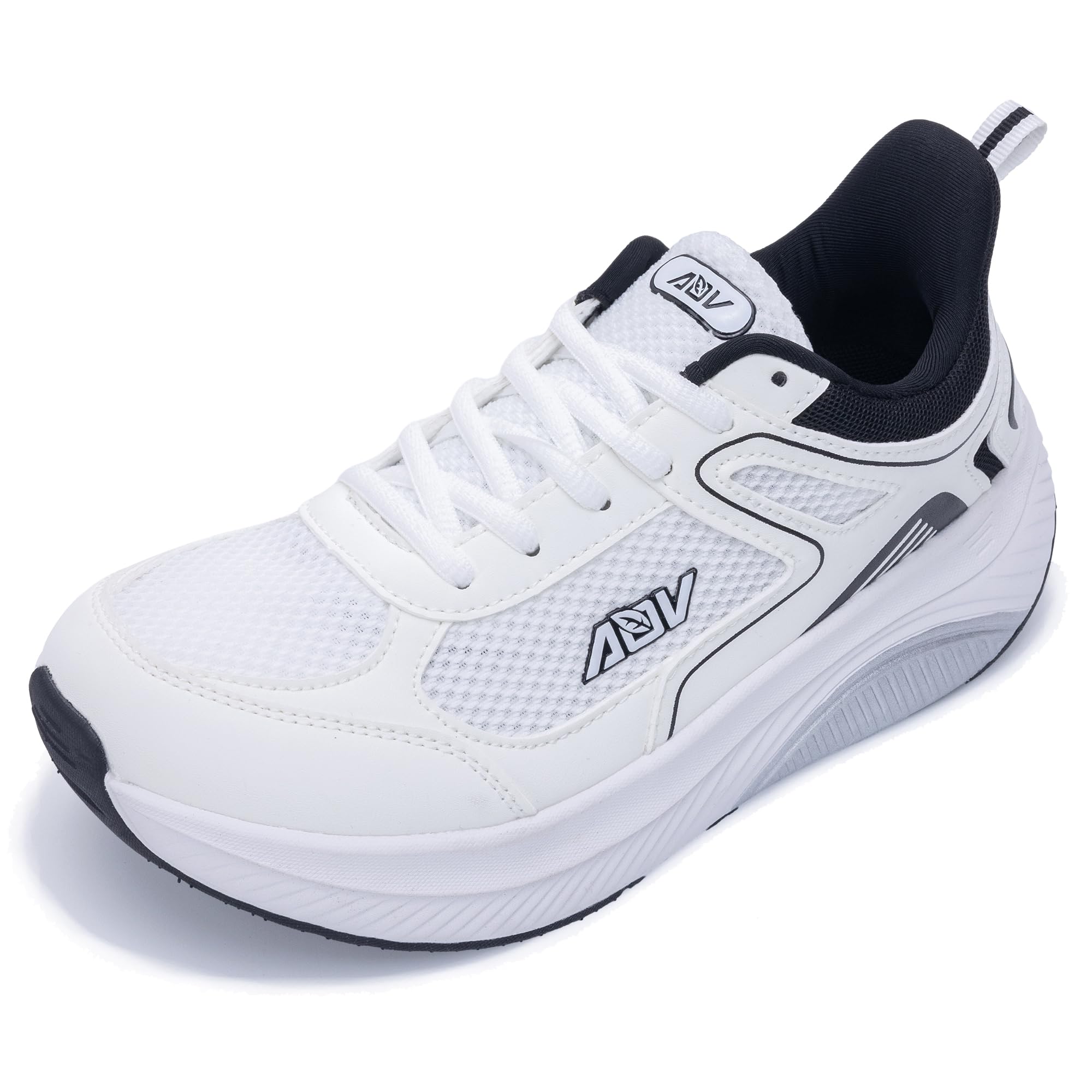 Photo 1 of Wide Toe Box Shoes Women Plantar Fasciitis Walking Sneakers with Arch Support Wide Width Orthotic Tennis Shoes Size 7 WhiteBlack