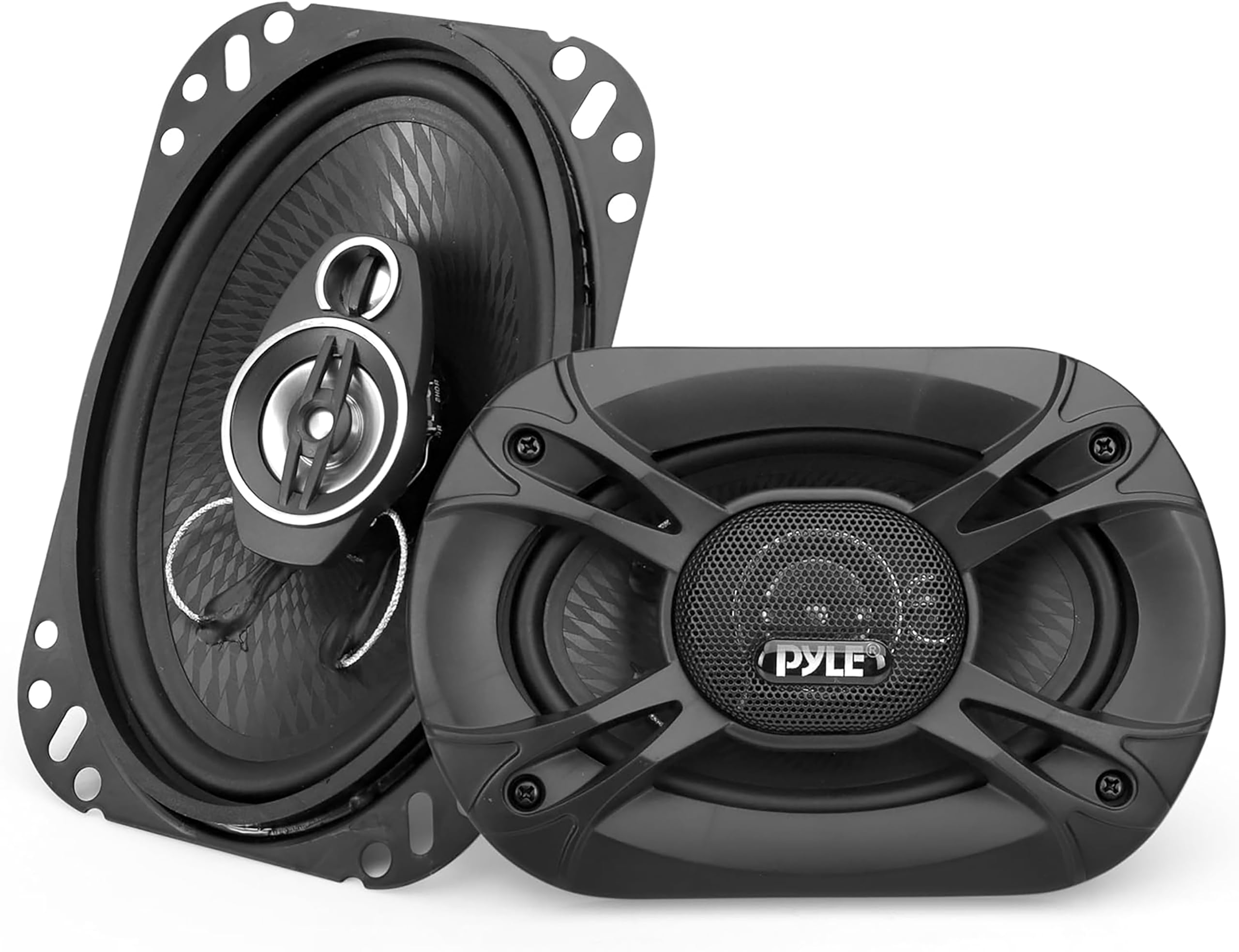 Pyle 3-Way Universal Car Stereo Speakers - 300W 10.16 cm x 15.24 cm. Triaxial Loud Pro Audio Car Speaker Universal OEM Quick Replacement Component Speaker Vehicle Door/Side Panel Mount