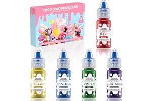 Nomeca Food Coloring Liquid - 5 Food Grade Food Coloring Liquid Set, Food Dye Color for Baking, Cookie, Icing, Cake Decoratin