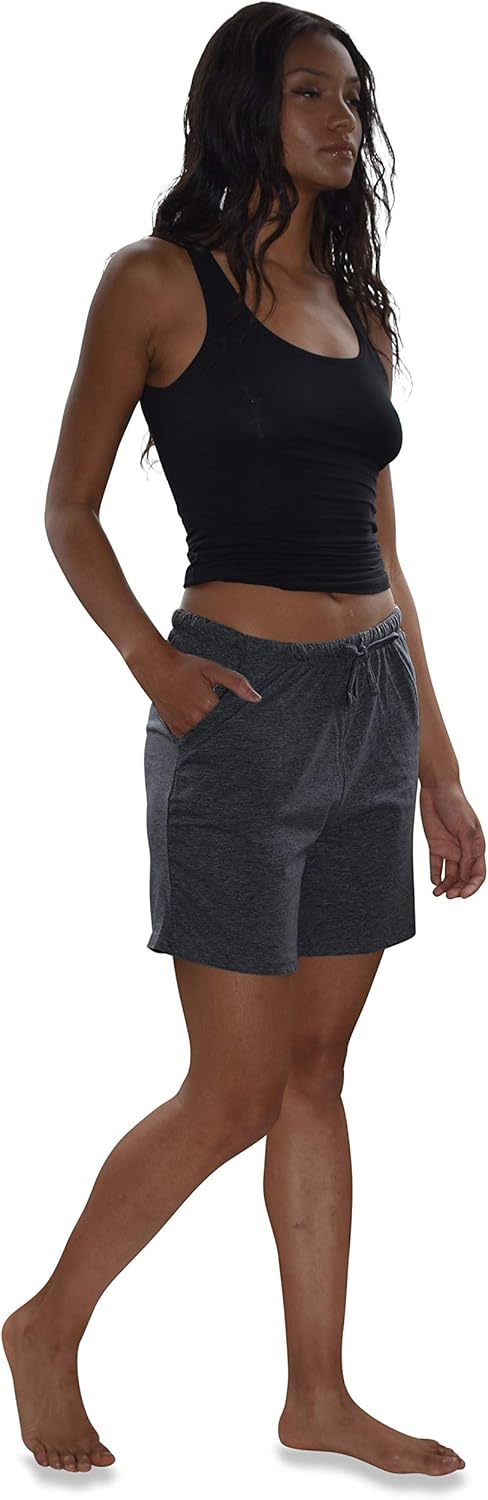 Sexy Basics Women's 3 Pack Cotton Sleep Pajama Shorts with Pockets & Drawstring at  Women’s Clothing store