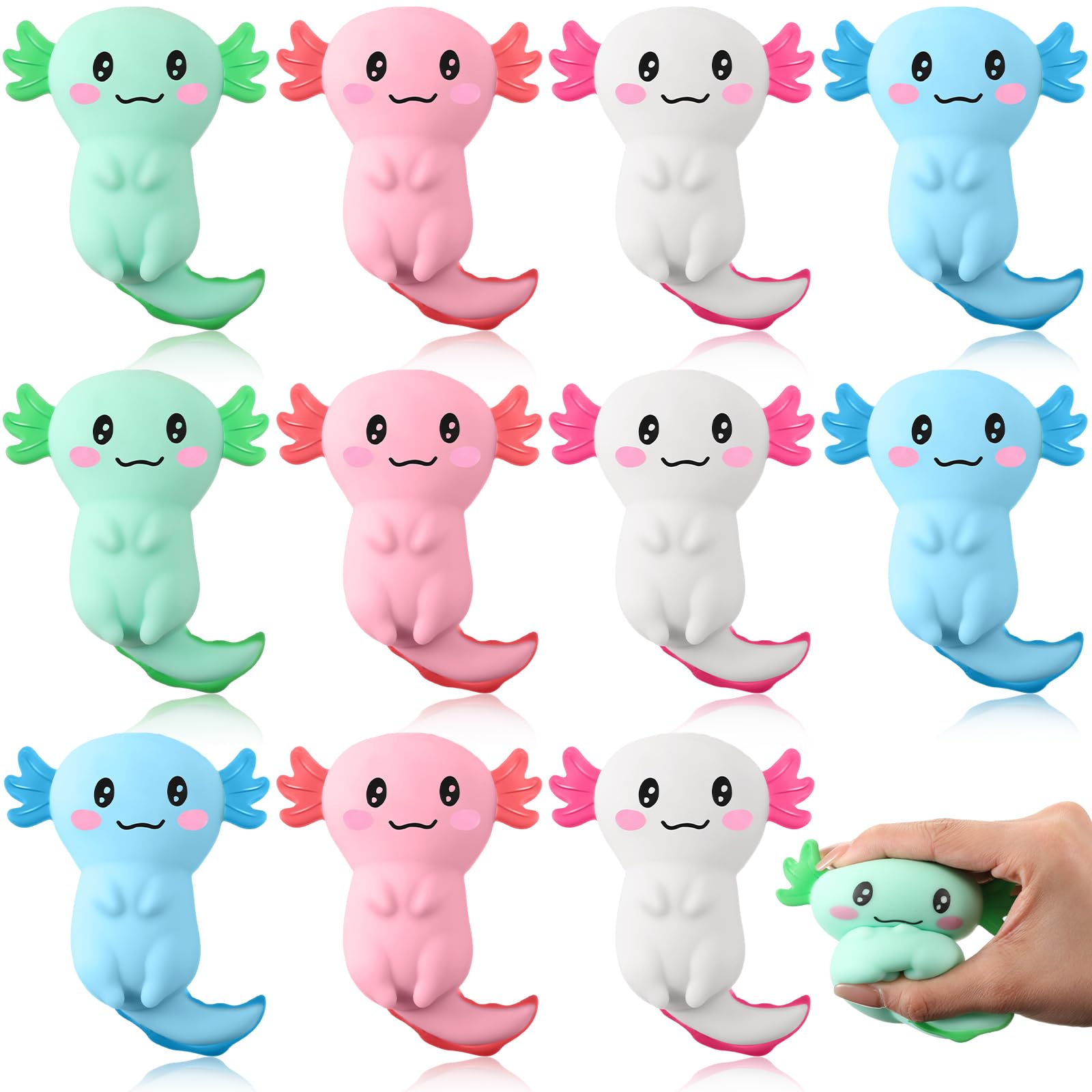 Photo 1 of RoundFunny Axolotl Party Favors Sensory Fidget Toy Bulk Stress Relief Gifts Squeeze Axolotl Stress Balls Birthday Goodie Bag Stuffers(8 Pcs)