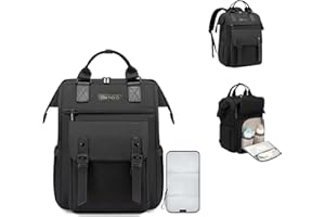 URBAN CRADLE CO. Diaper Bag Backpack - Waterproof, Multifunctional Baby Bag with Changing Pad, Insulated Bottle Pockets, Stroller Straps, Large Capacity, Stylish Black Design for Travel & Parenting (Black)