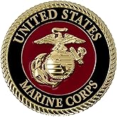 Military Gift Shop 2.25" USMC Medallion, Marine Corps Eagle Globe Anchor Emblem, Veteran Gift - Red, Gold, Black