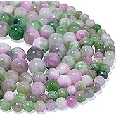 Yochus 50pcs 8mm Pink &Green Persian Jade Energy Healing Round Bulk Gemstone Beads for Jewelry Making Bracelet Necklace Earring DIY