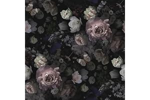 VEELIKE 17.7''x118'' Dark Vintage Floral Wallpaper Boho Peony Butterfly Contact Paper for Decoration Self Adhesive Removable 