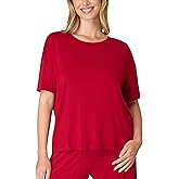 Bali Womens Sleepwear T-Shirt, Breathe Short-Sleeve Pajama Tee, Boxy Sleepwear Tee for Women