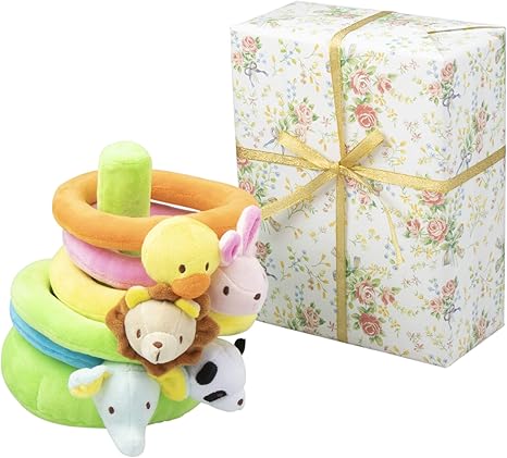 Amazon Co Jp 包装紙ラッピング済 エドインター おもちゃ ポール 約直径17 19cm わっか 約 16 4 5cm ふわふわなげっこ 包装紙ローズ ホーム キッチン