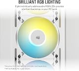 Corsair iCUE AF140 RGB Elite 140mm PWM Fan White Eight RGB LEDs AirGuide view 4