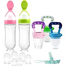 Amazon.com : Food Feeder Baby Fruit Feeder Pacifier (3 Pcs) with 6 ...