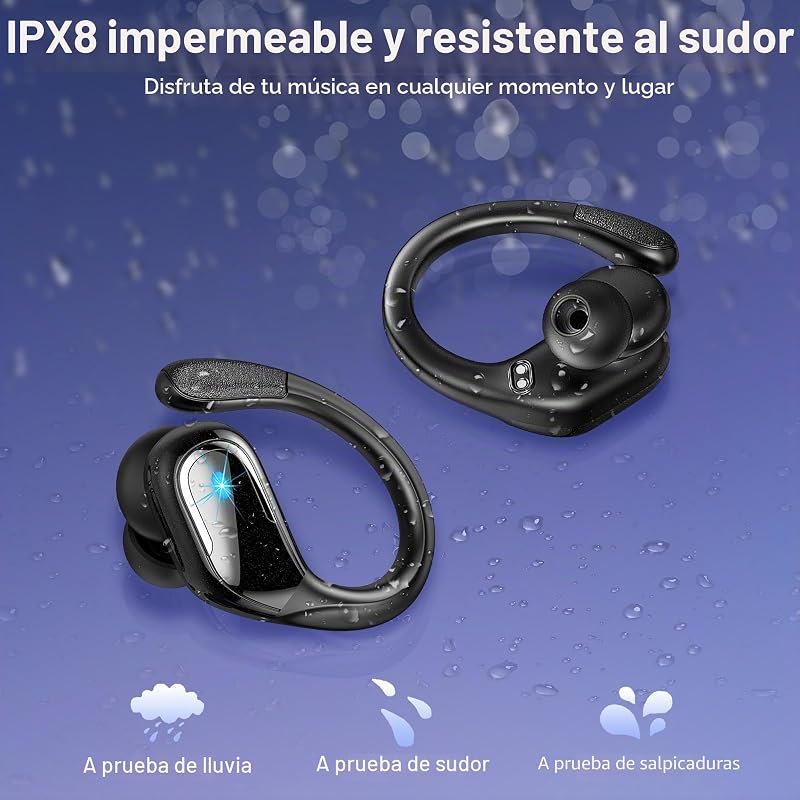Auriculare Inalámbricos Deportivos, 75H Auriculares Bluetooth 5.4 Estéreo — foto 6 de 7