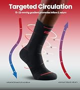 RUIXUE Mens Sports Hiking Socks 5/6 Pairs Cushioned Anti Blister Crew view 3