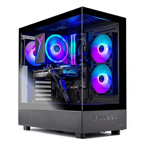 Skytech Azure Gaming PC Desktop, Ryzen 7 5700 3.7 GHz (4.6GHz Turbo), NVIDIA RTX 5060 8GB, 1TB NVMe SSD, 32GB DDR4 RAM 3200, 650W Gold PSU, Wi-Fi, Win 11