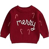 Ayalinggo Kids Christmas Sweater, Long Sleeve Crew Neck Letters Warm Winter Sweater Clothes for Girls Boys