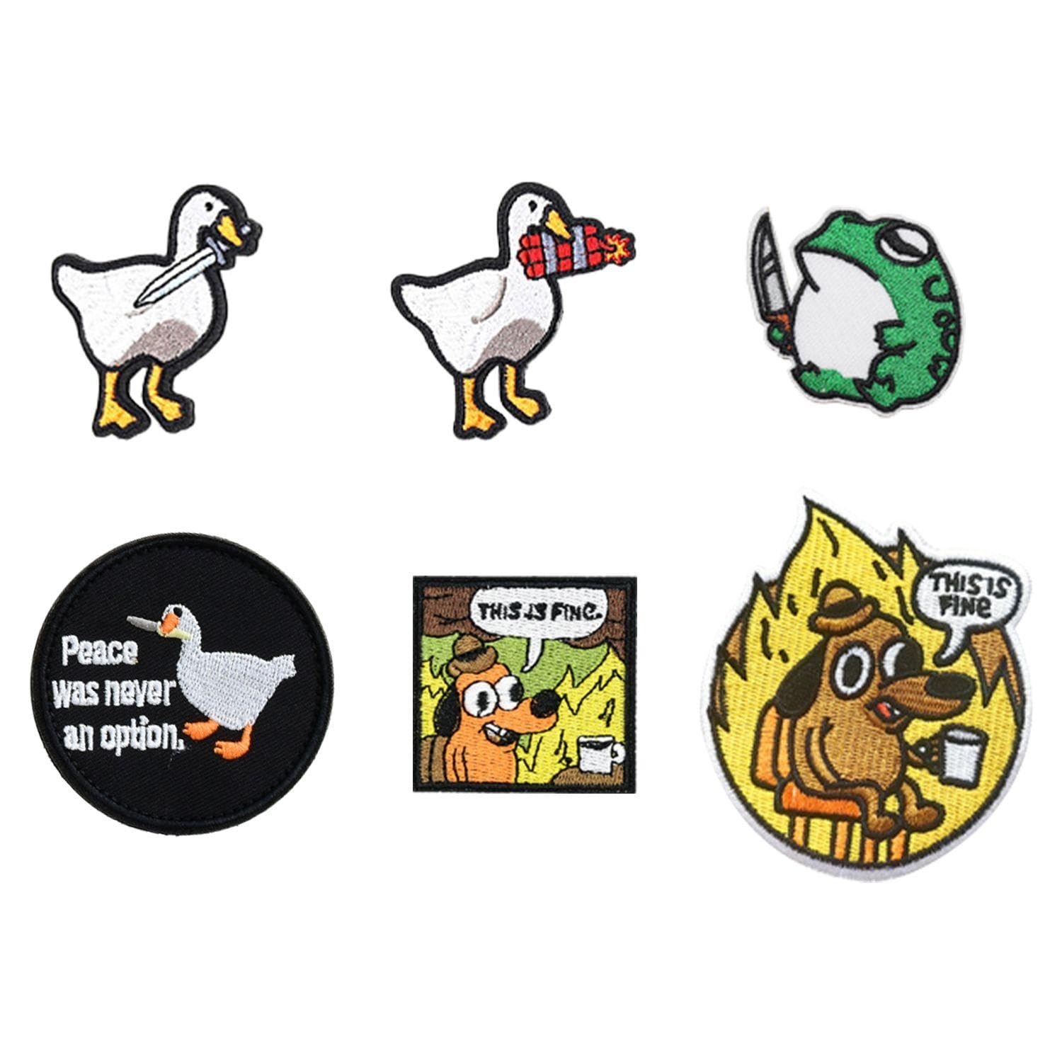 FFDHWU 6 Pieces Of Fun And Cute Embroidered Patches, Backpack Patches, Embroidered Patches, Duck Applique Patches, Fun Badges, Duck Applique, Embroidered Duck Patches