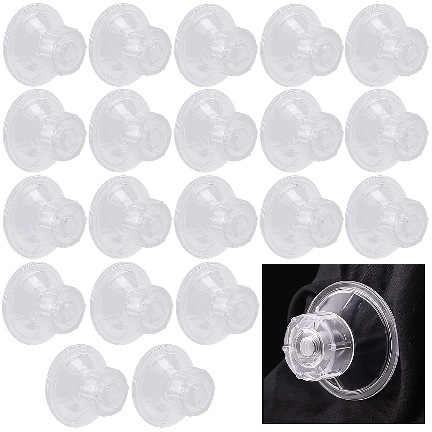 QUACOWW 20pcs Glass Suction Cup, Caravan Motorhome Suction Cup High-Grip Suction Cups Awning Side Fix Kit for Campervan Van Canopy, Van Motorhome Side Fix Multi-purpose Hanging