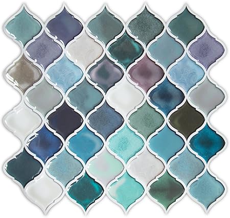 Hue Decoration Peel And Stick Decorative Tile Arabesque Design