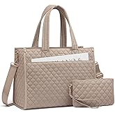LOVEVOOK Laptop Tote Bag for Women,Canvas Work Tote Bag for Women with Clutch Purse,17.3 Inch Computer Briefcase Bag,Professional Teacher Business Office,Lightweight Shoulder Travel