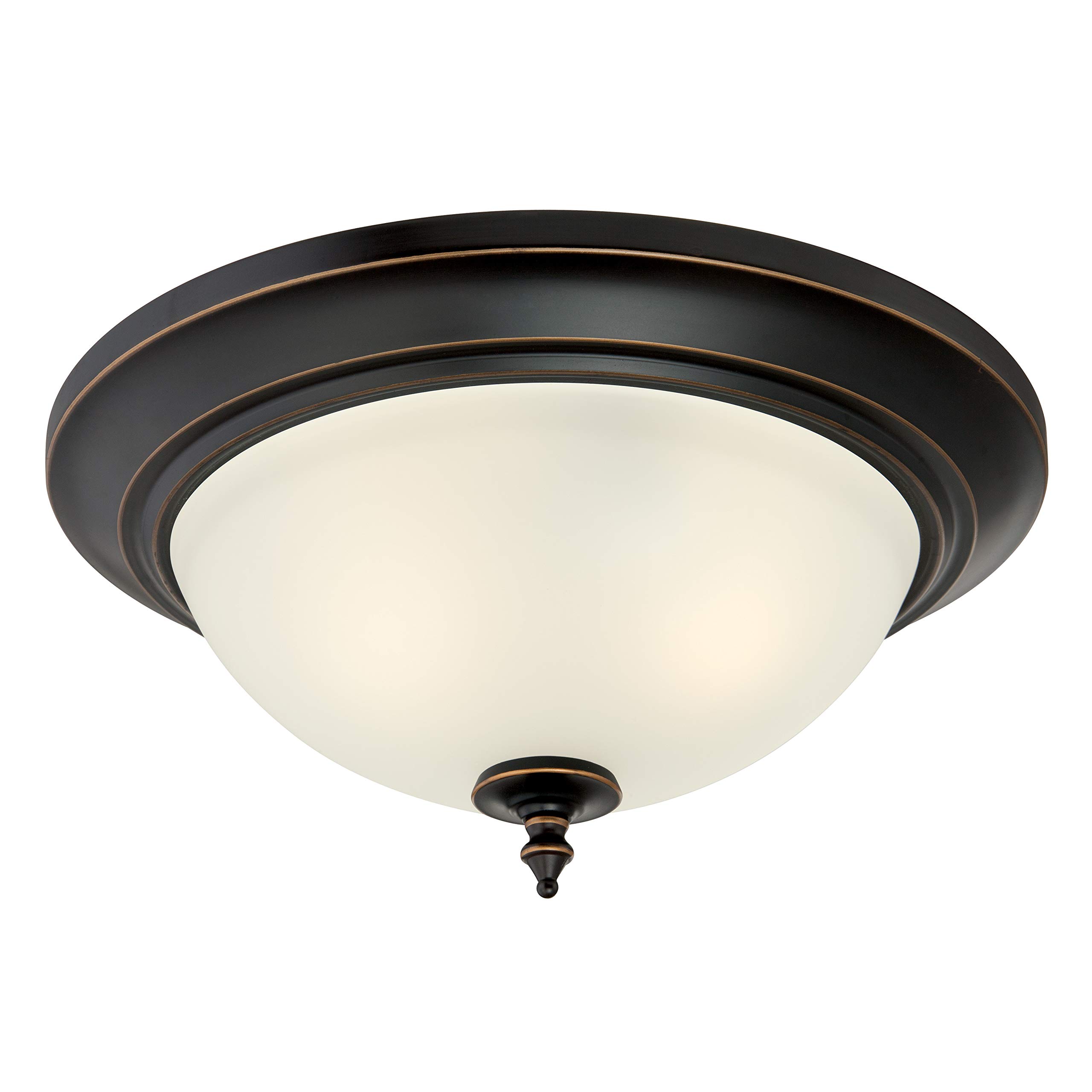 Westinghouse Lighting 6304840 Harwell 33 cm Indoor Flush Mount Ceiling Fixture, Amber Bronze Finish with Frosted Glass