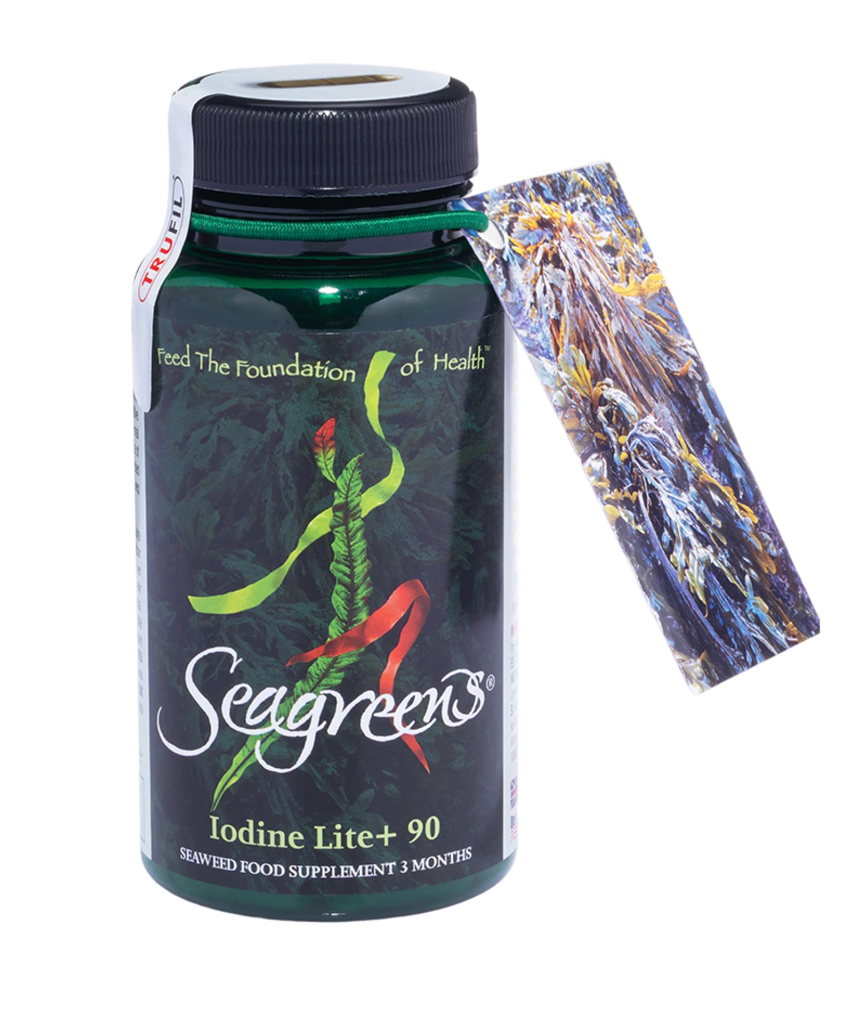 Seagreens Iodine Lite+ Organic Supplements, 3 Month Supply, 150mcg Natural Iodine from Seaweed, Vegan Supplement for Kids & Adults, Radiation Support, Thyroid Health, 90 Capsules