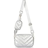 Herald Chevron Quilted Small Crossbody Bag with Coin Purse Pouch, Women Square Camera Side Shoulder 2 Size Handbags | Chevron, Quilted, Small, Coin Purse Pouch, Camera, 2 Size