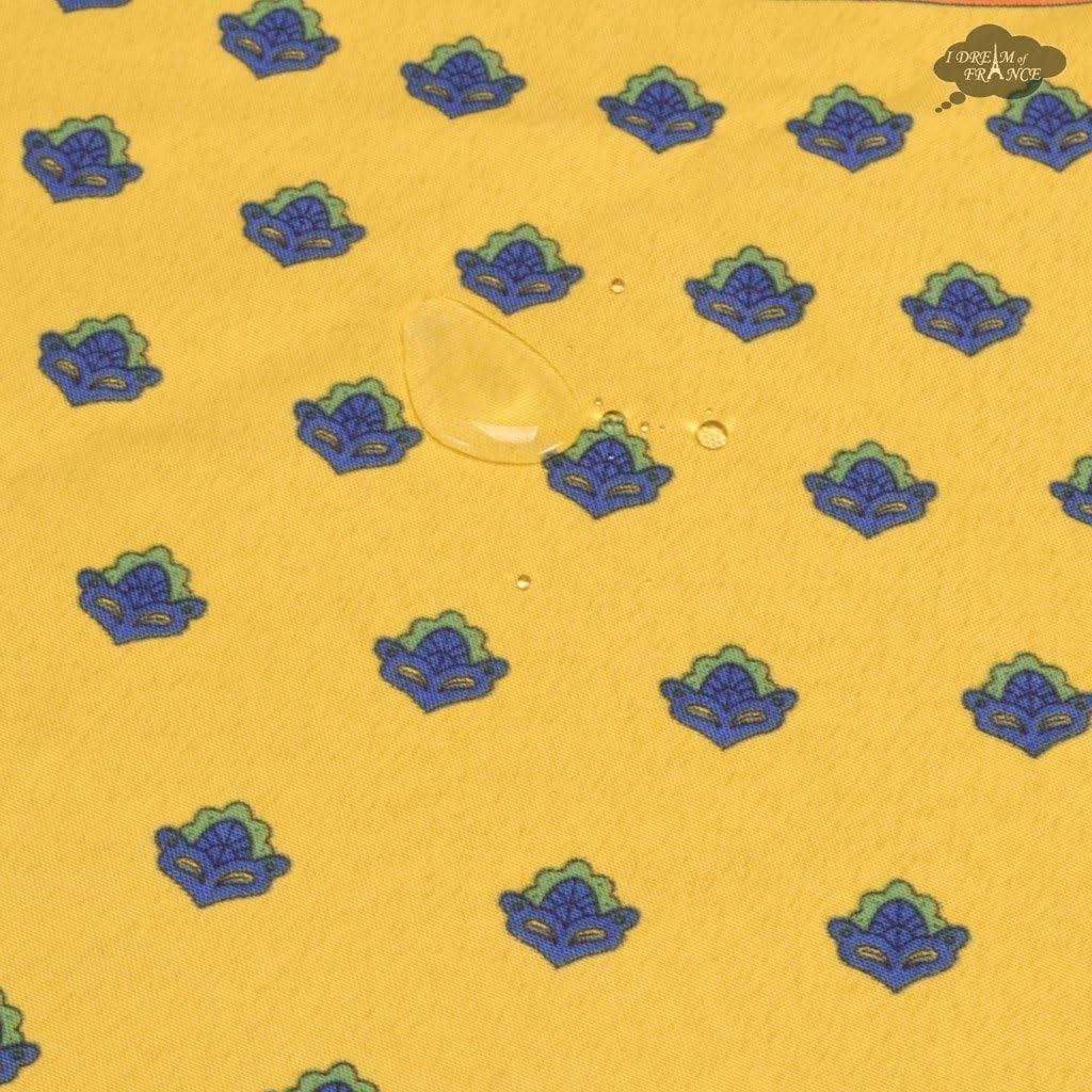 Tournesol Yellow 70" Round French Provencal Polyester Tablecloth: Home & Kitchen
