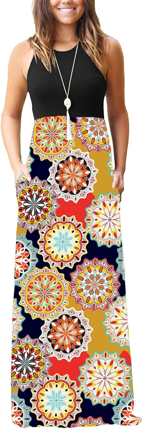 casual sleeveless maxi dress