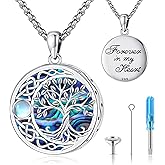 LOOVE Tree of Life Necklace for Women Sterling Silver Celtic Moon Tree Moonstone Turquoise Pendant Heart Family Tree Necklace for Mother Daughter Sister Gifts