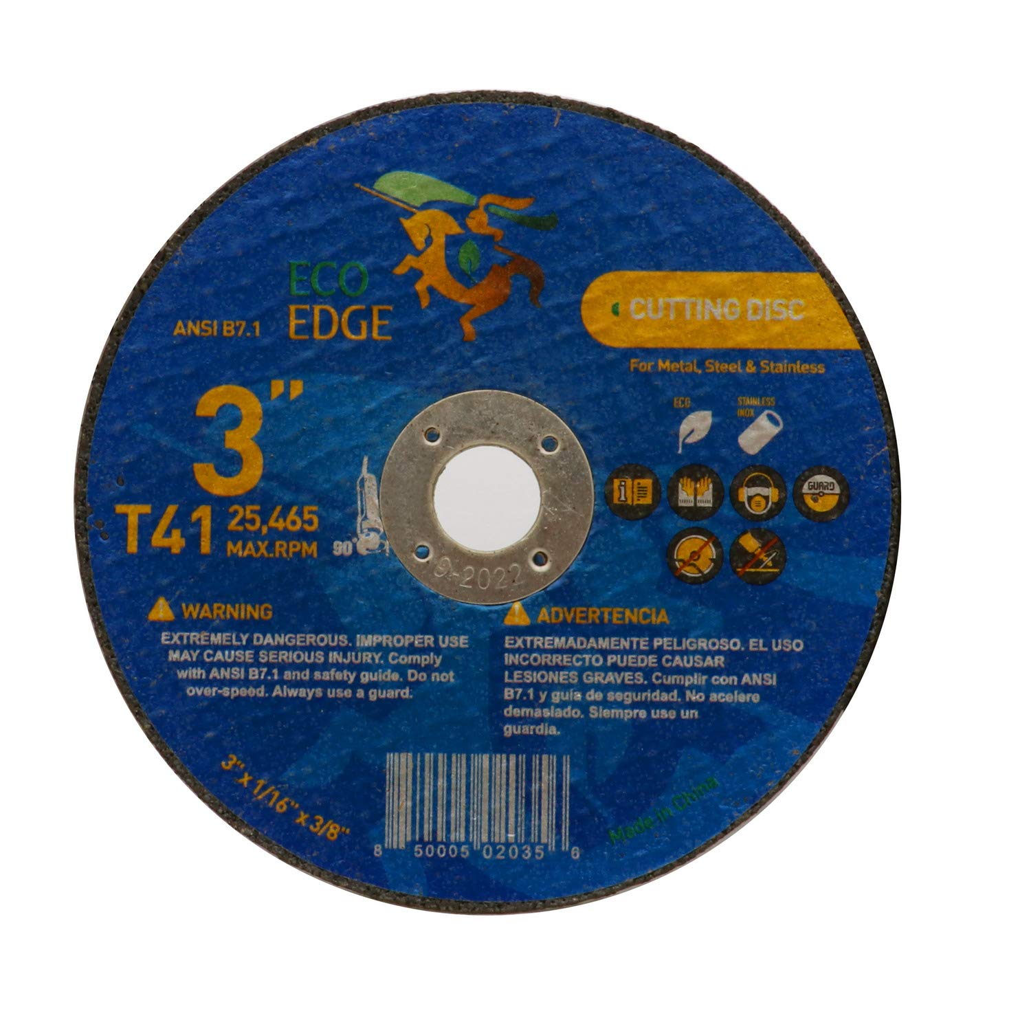 25 PCS Eco Edge 3" CutOff Wheel 3/8" Arbor for Die Grinder, Superior 3